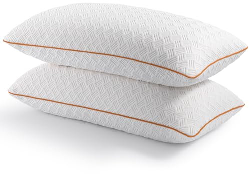 Twirest Pillows Pack of 2 - Shredded Memory Foam Pillow,Washable Hypoallergenic Hotel Bed Pillows,Filling Foam Pillows for Neck and Shoulder Pain,Standard Size(51 * 66cm)