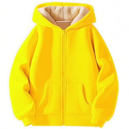 Valcatch Filles Garçons Polaire Zip Up Sweat à Capuche Enfants Adolescents Veste à Capuche avec Sherpas Doublé Chidlren Enfant Doux Épais Chaud À Manches Longues Manteau Zippé Automne Hiver Vêtements