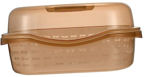 STOBAZA Cesta de Drenaje Doble con Tapa Escurreplatos Multifuncional para Frutas Verduras y Biberones Organizador de Cocina Compacto