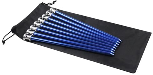 Opatiny 8 estacas de aluminio resistente de 23 cm con pinzas de cuerda, arena, barro y hierba, rojo, para negro, amarillo, azul