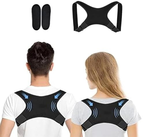 Corrector Postura Espalda Para Mujer Y Hombre,Para Alivio Del Dolor De Espalda,Cuello,Hombros Y Cervicales,Corrector De Postura Para,Invisible Transpirable Corregir Fajas Para Espalda (negro25101302)