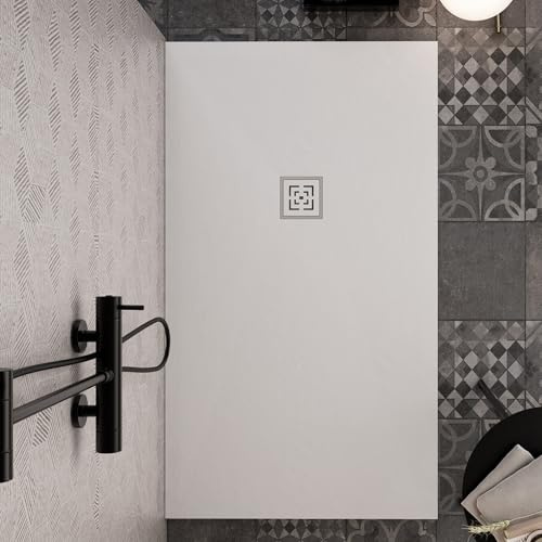 OLIMPO DOCCE - Piatto doccia in marmoresina bianco | Piletta Gratis STAR PASSION - 80x140