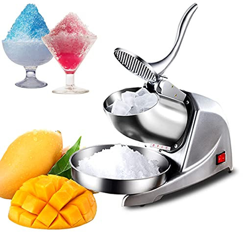 ZhiLianZhao Picadora de Hielo Eléctrica Trituradora, Comercial Picadora de Hielo, con Grosor Ajustable, para Comedores Escolares, Clubes, Restaurantes