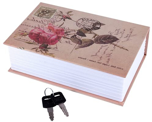 Cassetta di Sicurezza con 2 Chiavi, Libro dei Dizionari Cassetta di Sicurezza Cassaforte di Sicurezza per Soldi Contanti Cassa di Riserva per Gioielli 18 X 11,5 X 5,5 Cm(05)
