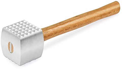 12,6 tum köttmördare hammare verktyg, 304 aluminium köttklubba köttklubba för tenderserande biff, nötkött, lamm, kyckling, fjäderfä, malet kött, platt och texturerad sida