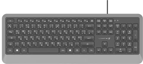 Lacerto® | Russisch-Deutsche Multimedia Tastatur mit sanften und leisen Tasten, USB, Spritzwassergeschützt, Russian-German Wired USB Multimedia Keyboard | LUCER-DR523