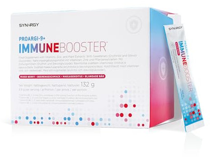 Synergy Worldwide ProArgi-9+ Immune Booster 30 Portionen | Vitamin C, D3, B6 | Immunsystem & Antioxidantien | Gesundheitsfördernd | Glutenfrei | Beeren-Geschmack | 132g