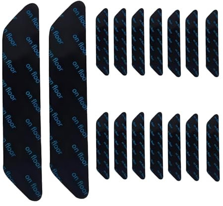 Ushine Rug Gripper,Trapezoidal Carpet Gripper 16pcs,Rug Underlay Anti Slip for Hard Floors,Washable Reusable Carpet Grippers for Bedroom,Bathroom,Living Room-Black