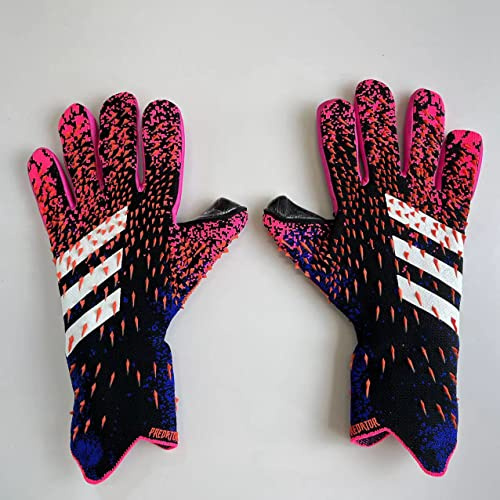 Målvaktshandskar, professionella fotbollsmålvaktshandskar med latexhandflata, fotbollshandskar for barn, andnings- och nötningsbeständiga egenskaper, handledsskydd, storlek 6/7/8/9/10(Color:Pink,Size: