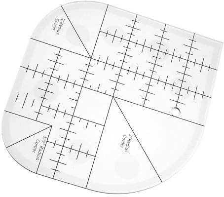Gjinxi Gebogenes Ecklineal Zum Nähen aus Acryl Nähschablone Nähen-Patchwork-Lineal für DIY-Näharbeiten Multifunktionales Nähschablonen-Patchwork-Werkzeug