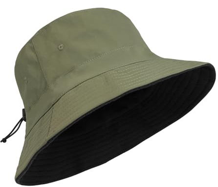 TAGVO XXL Sombrero de Pescador Impermeable Mujer Hombre Cabezas Grandes Gorra de Pescador con Forro Polar Cálidos Reversible Sombreros Cubo Bucket Hat Plegables para Senderismo Camping