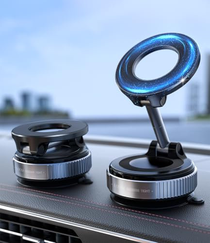 CloudValley Porta Cellulare Auto, [Ventosa Ultra Potente] Supporto Auto Magsafe, [Regolabile a 360°] Supporto per Telefono a Ventosa Compatibile con iPhone Serie 12-17, Samsung S24 Ultra, Nero