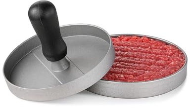 Pressa per hamburger in alluminio alimentare, rivestimento antiaderente, manico rimovibile, perfetta per hamburger succosi