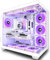 ANSAITE Case PC ATX, 9 ventole PWM ARGB preinstallate,gioco Type-C 270° full view vetro temperato Mid Tower Pure White ATX Computer Case, supporto RAD 360MM