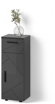 Livinity Midischrank Ronco, Anthrazit Hochglanz, 30 x 81 cm