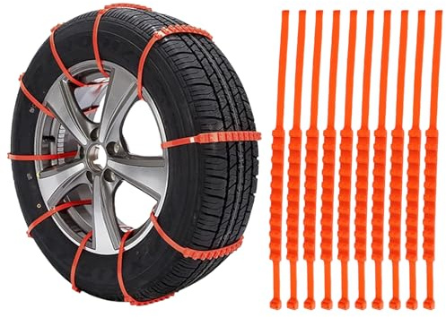 Schneeketten,Schneereifen-Kabelbinder,Schneeketten Auto,Rutschfeste für Winter Autoreifen,10 Stück Rutschfeste Ketten für Auto,für Winterreifen für Car