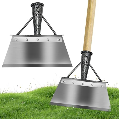 Pala de Limpieza de JardíN,Pala de JardíN Multifuncional,Pala Plana de Acero Multifuncional,Herramienta de Deshierbe de Acero Al Carbono para Limpieza de Jardines al Aire Libre, 28cm