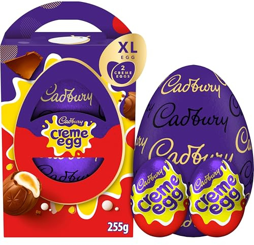 Cadbury Crème Egg Extra Large Chocolate Easter Egg, Includes 2 Crème Eggs, Easter Gift, 255 g (Pack of 1)