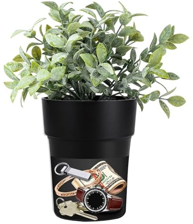 Maceta Secreta – Jardinera Realista Con Compartimento Oculto Y Cerradura | C?ja Fuerte Maceta | Almacenamiento Secreto Dinero Joyas Llaves Relojes | C?ja Decorativa