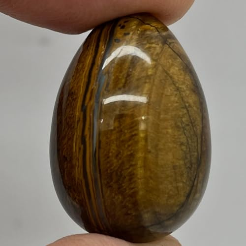 arana's® - Huevo OJO TIGRE piedra natural pulida - Huevo de bolsillo 3x2 cm - Protégete, amuleto de la suerte - Piedras y cristales naturales de sanación meditación (Ojo de Tigre)