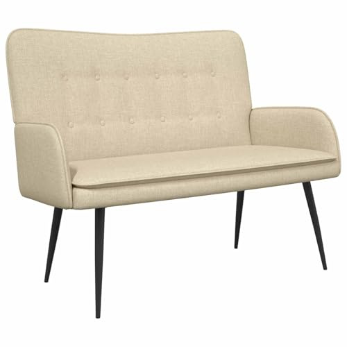 vidaXL 2-sits soffa Gräddvit 115 x 61 x 87 cm Tyg