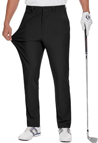 Runcati golfbyxor stretch andningsbara byxor med fickor slim fit snabbtorkande fritidsbyxor lätta tygbyxor