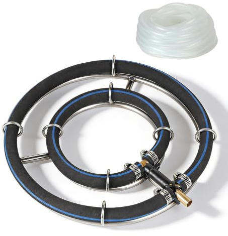 Qnbonrich Anneau aérateur de bassin Ø 25 cm, anneau aérateur avec tuyau de 5 m