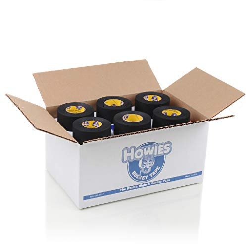 Howies Hockey Tape – 3,8 cm schwarzes Tuch Hockey Klebeband (24 Stück) und gratis Klebeband Dose