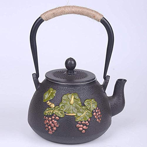 SGSG Teteras 1 2L Estilo Granja Samovar Tetera de Hierro Fundido Tetera de cerámica de Vidrio esmaltada de Tetera esmaltada de Arcilla