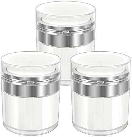 Jubaopen 3PCS Contenants Cosmétiques Vide Pots Cosmétiques Boîtes Cosmétiques Pot Vide Cosmétique en Plastique Bouteille Echantillon Pots Cosmétiques 50g avec Couvercle