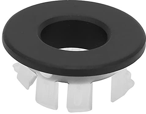 Anillo de desbordamiento del Fregadero Tapa de desbordamiento Redonda de latón Inserto en el Orificio Repuestos para Lavabo de Cocina de baño (Negro)