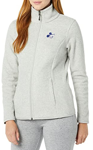 Amazon Essentials Disney | Marvel | Star Wars | Princess Chaqueta de Forro Polar con Cremallera Completa y Cuello Perkins Mujer, Happy Mickey, M