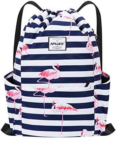HAWEE Wasserdicht Kordelzug Rucksack mit Innentasche Groß Turnbeutel Kordelzug Tagesrucksack Tunnelzug Tasche Sporttasche Unisex für Frauen Männer Reise Alltag Outdoor Yoga Schule Strand Schwimmen