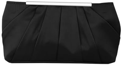 Fililogor Damen Satin Clutch Bag, Elegante Plissee Tasche Abendtasche, Bankett Tasche für Rose, Gala, Party, Hochzeit