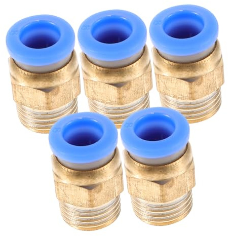 AOKWAWALIY 5 Pz Raccordi pneumatici ad innesto rapido raccordi diritti filettati connettori del compressore d'aria raccordi per utensili pneumatici connettori per tubi flessibili crimpare