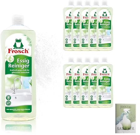 Frosch Essig Reinger 1L, 10er Pack (10 x 1L) und Celexqua Reinigungsratgeber (e-Book)