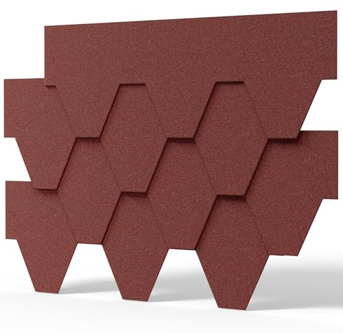 INMOZATA Red Polygon Self-Adhesive Asphalt Roofing Felt Shed Felt