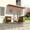 Homgoday Einziehbares Sonnensegel, 400 x 150 cm, Orange und Braun, Möbel, Outdoor-Zelt für Privatsphäre, Markise für Garten, Balkon, Sonnensegel für den Außenbereich, Seitenmarkise für Terrasse im