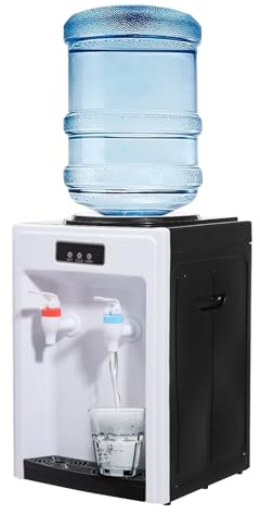 Charocean 550W Elektrischer Wasserspender mit Kühlung Kalt-warm Mini Wasserspender für Den Haushalt 220 V Water Dispenser Kaltwasserspender Wasser Spender (Schwarz und Weiß)