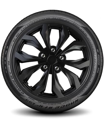 LYDS Spyder GM Gunmetal Gray Universal 16 inch Premium ABS Hubcap Wheel Cover Replacement Set of 4 - GWC-16GM-B