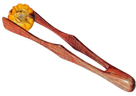 Pinzas de cocina de madera – Clip antideslizante de mango largo para servir alimentos, para pan, filetes y barbacoas | Clip creativo para servir alimentos para el hogar | Herramienta de abrazadera de
