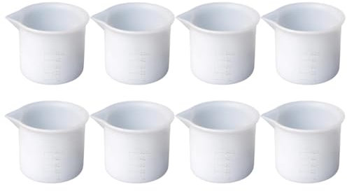 Alipis 8piezas Taza Medidora De Silicona Escala Para Resina Epoxi Manualidades Vaso Medidor De Resina Material De Silicona Soporte De Medición