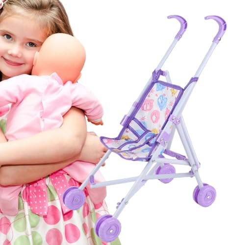 Poussette Bebe Jouet Fille, Jouet De Poussette De Bébé, Poussettes pour Poupé avec Ceinture De Sécurité, Jouets De Jeu De Rôle pour Garçons Et Filles De Plus De 2 Ans