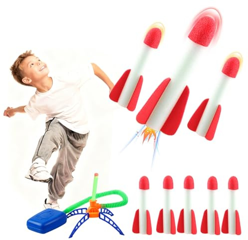 Yuqilin 8 Pièces Fusée Enfant Colorée avec 1 Lanceur Jouet Exterieur Enfant 3 Ans 4 5 6 Ans pour Intérieur et Extérieur Fusée Jouet Éponge pour Anniversaires Noël Halloween Thanksgiving Nouvel an