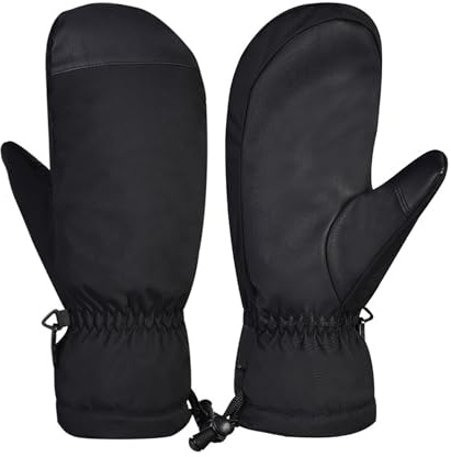 MHADBKH Manoplas de esquí para hombre, guantes cálidos para nieve, pantallas táctiles, resistentes al agua, resistentes al viento, invierno, para correr, ciclismo, senderismo, esquí, snowboard