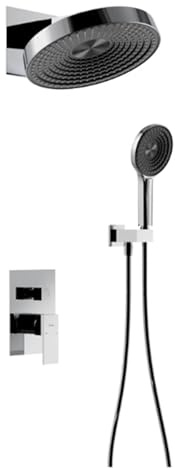 FQYEP Set Doccia Incasso Sistema Completo con Miscelatore da Incasso per Doccia Corpo in Ottone 2 Funzioni,Cromo Placcato