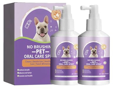 DRIPDRIP Pet Oral Care Spray for Dogs & Cats | Natural Breath Freshener & Teeth Cleaning Aid | Formula Helps Eliminate Bad Breath & Soothe Gums (2Pcs)