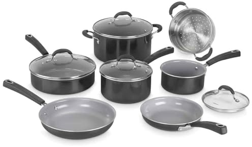 Cuisinart® Ceramica XT Non-Stick Cookware Set | 11pc pots and pan Set | Titanium Non-Stick Ceramic | for All hobs Including Induction | PFAS-Free | Tempered Glass lids | Fast, Even Heating