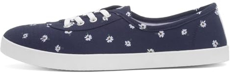 Lilley Womens Navy Daisy Print Slip On Canvas Shoe - Size 6 UK - Blue