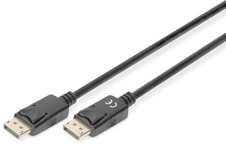 Digitus DisplayPort cable - UHD 4K/60Hz - 2m - with latch, HBR 2 - Displayport 1.2 - Compatible with monitor, gaming graphics card